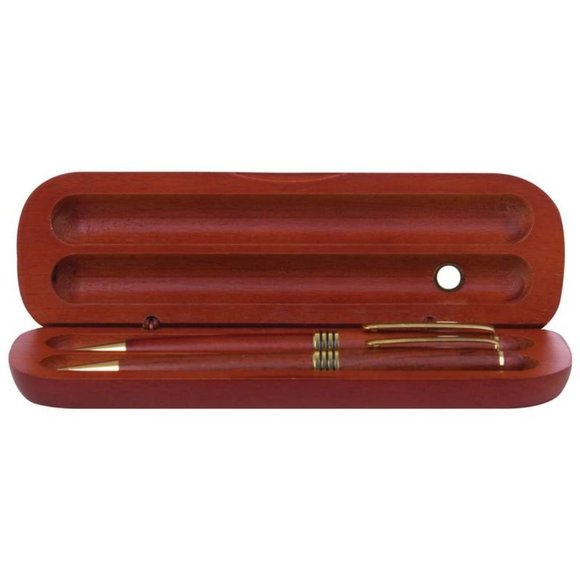 Rosewood Pen and Pencil Set with matching wooden box - Stationery Gift - Picture 2 of 5